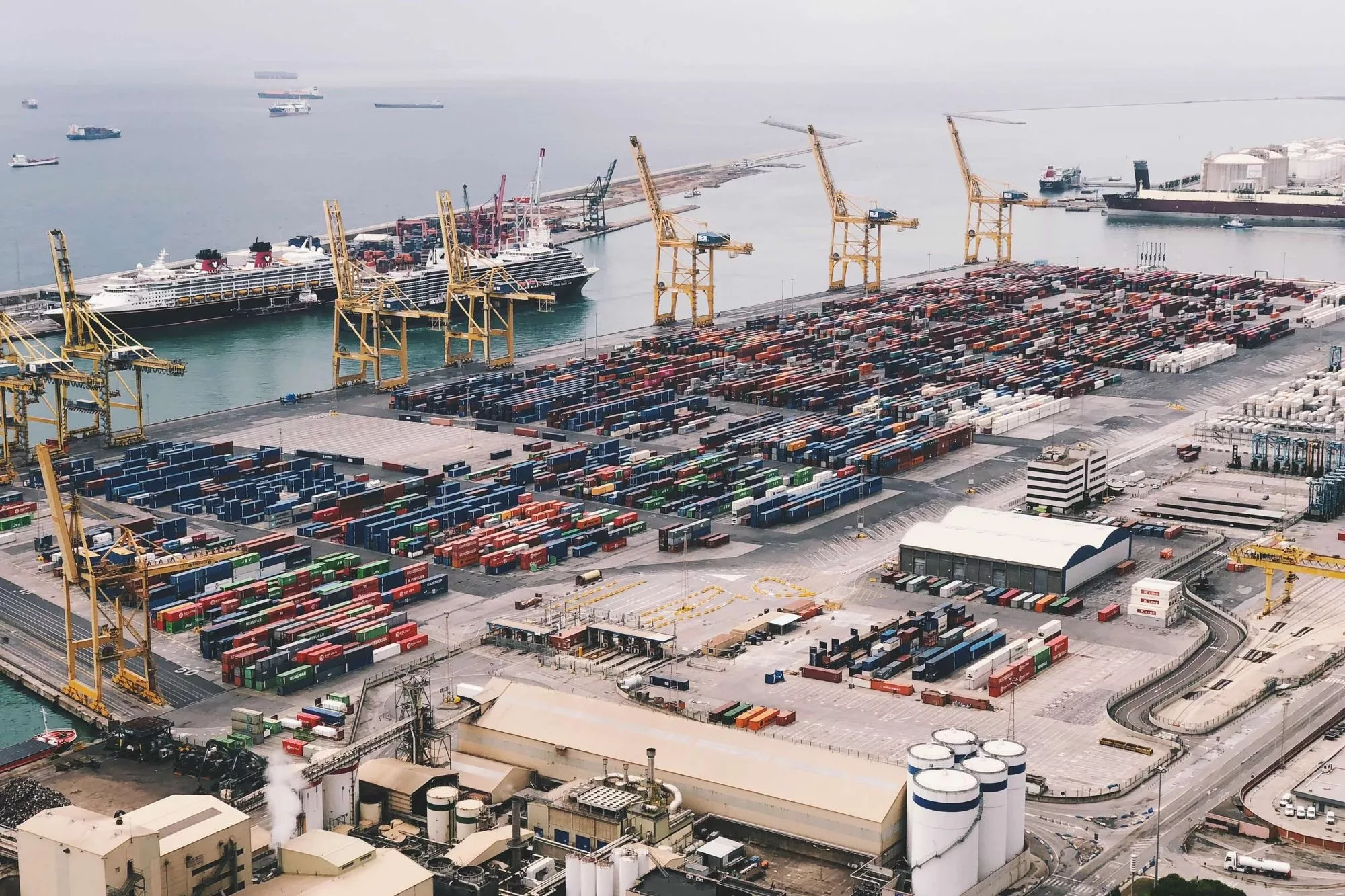 Container terminal seen from the air