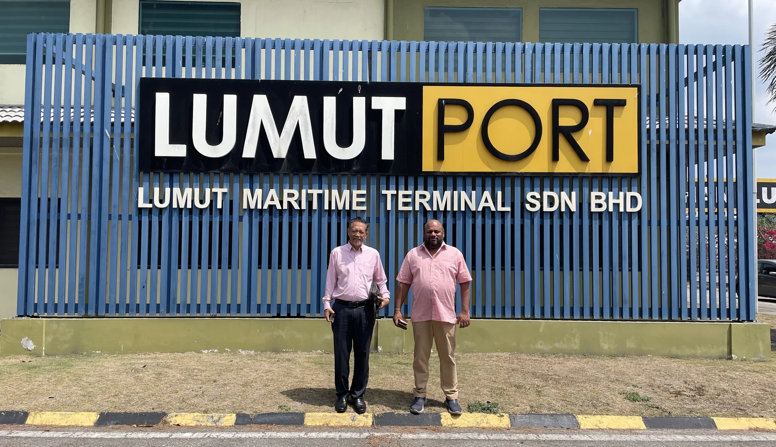 Suria Crestway staff at the Lumut Maritime Terminal main gate